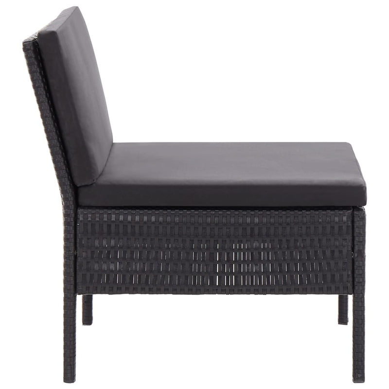 3 Piece Garden Lounge Set with Cushions Poly Rattan Black Payday Deals