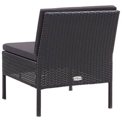 3 Piece Garden Lounge Set with Cushions Poly Rattan Black Payday Deals