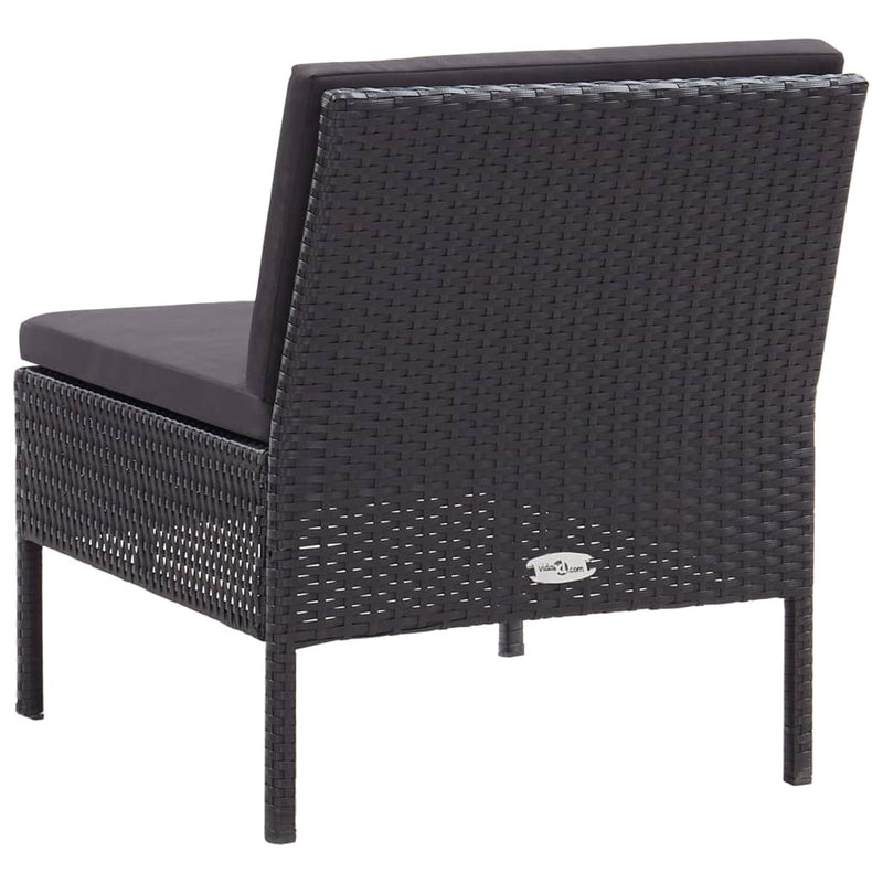 3 Piece Garden Lounge Set with Cushions Poly Rattan Black Payday Deals