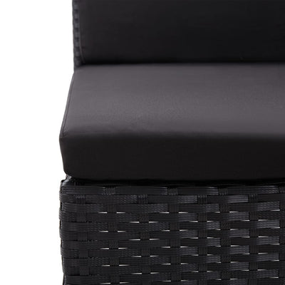 3 Piece Garden Lounge Set with Cushions Poly Rattan Black Payday Deals