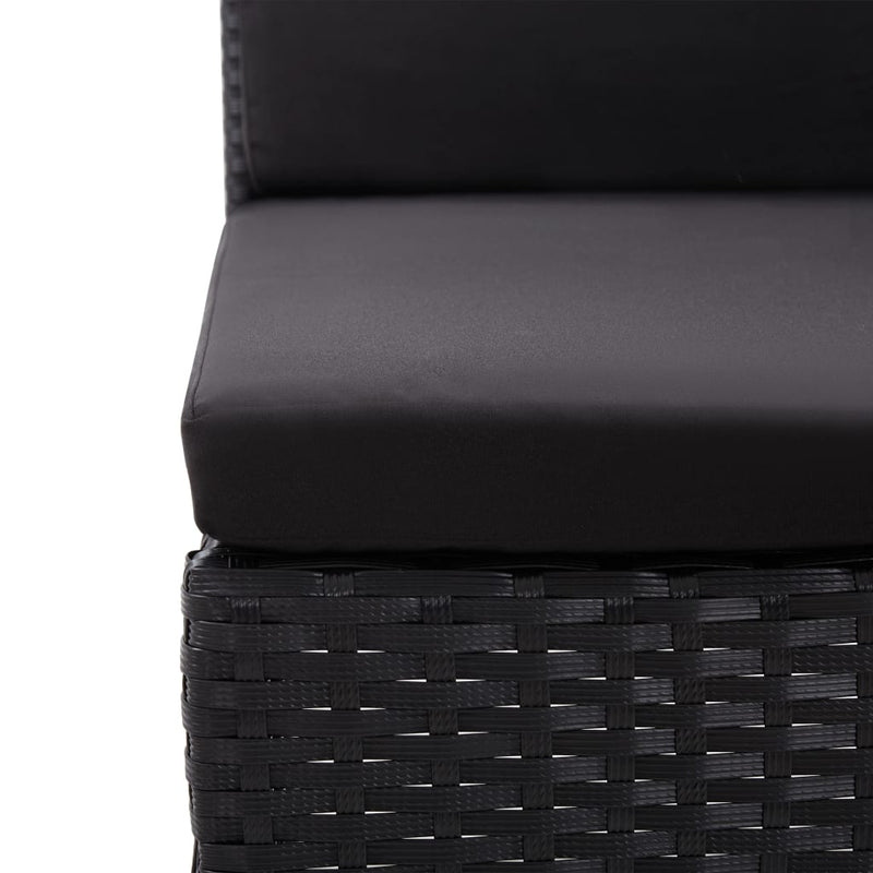 3 Piece Garden Lounge Set with Cushions Poly Rattan Black Payday Deals