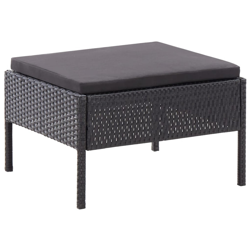 3 Piece Garden Lounge Set with Cushions Poly Rattan Black Payday Deals