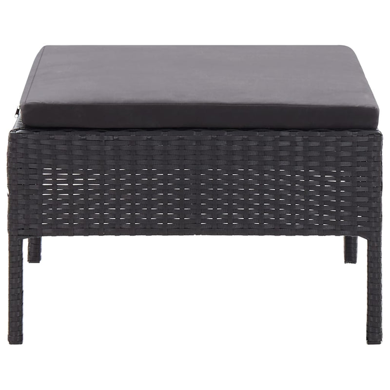 3 Piece Garden Lounge Set with Cushions Poly Rattan Black Payday Deals