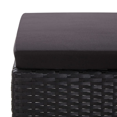 3 Piece Garden Lounge Set with Cushions Poly Rattan Black Payday Deals