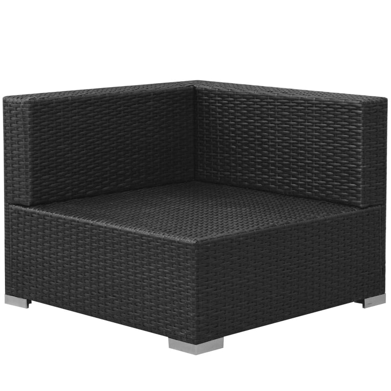 3 Piece Garden Lounge Set with Cushions Poly Rattan Black Payday Deals