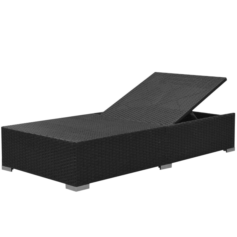 3 Piece Garden Lounge Set with Cushions Poly Rattan Black Payday Deals