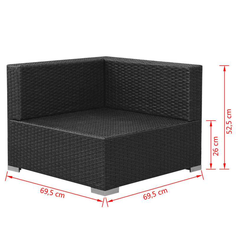3 Piece Garden Lounge Set with Cushions Poly Rattan Black Payday Deals