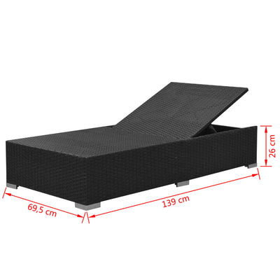 3 Piece Garden Lounge Set with Cushions Poly Rattan Black Payday Deals