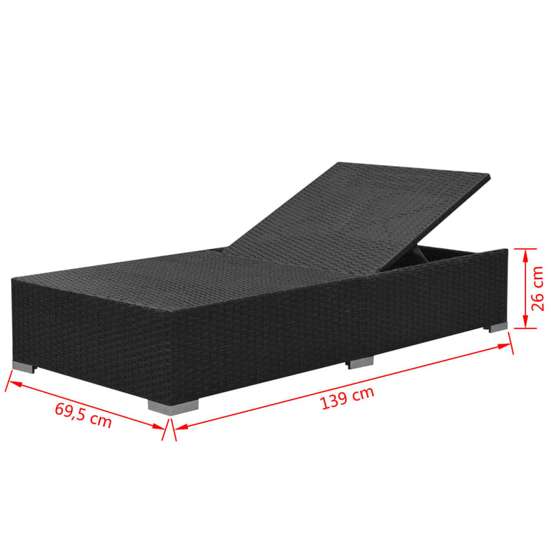 3 Piece Garden Lounge Set with Cushions Poly Rattan Black Payday Deals
