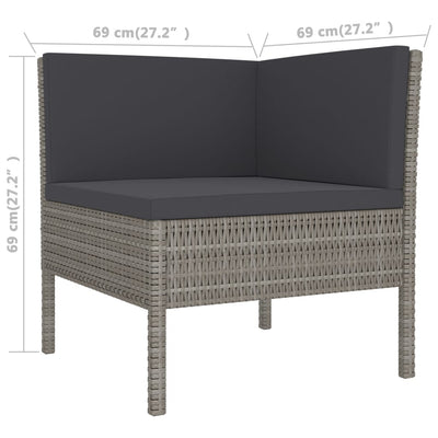 3 Piece Garden Lounge Set with Cushions Poly Rattan Black Payday Deals