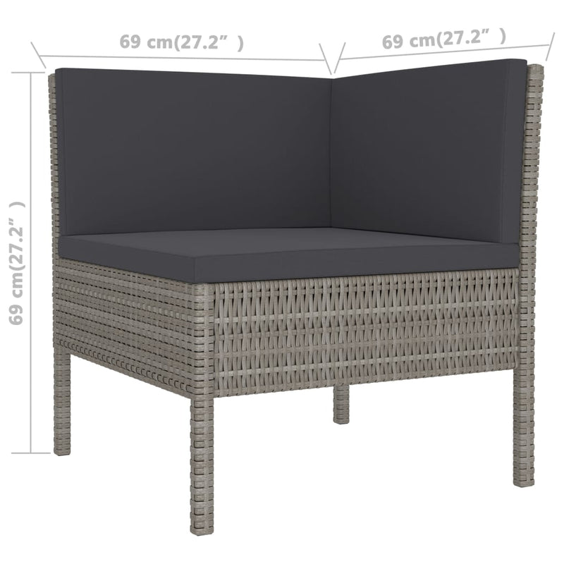 3 Piece Garden Lounge Set with Cushions Poly Rattan Black Payday Deals