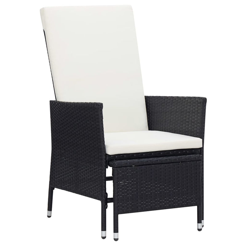 3 Piece Garden Lounge Set with Cushions Poly Rattan Black Payday Deals