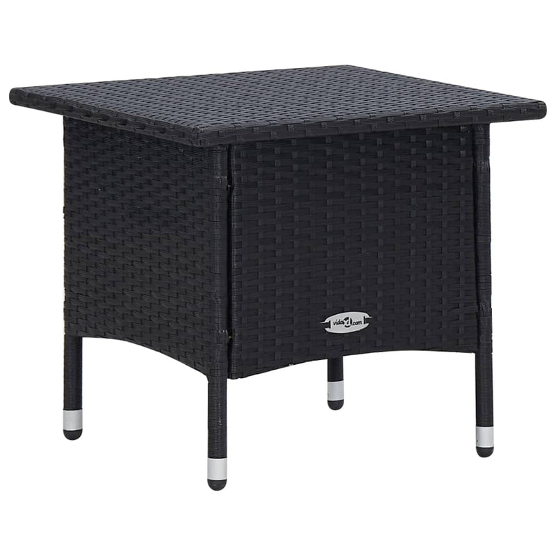 3 Piece Garden Lounge Set with Cushions Poly Rattan Black Payday Deals