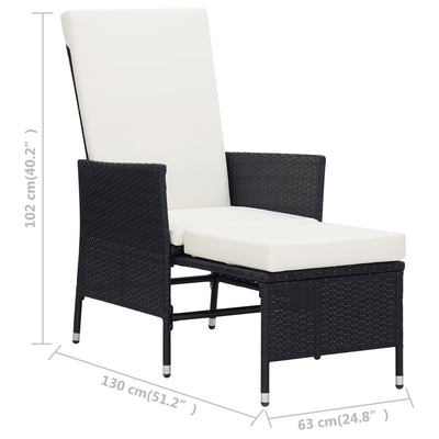3 Piece Garden Lounge Set with Cushions Poly Rattan Black Payday Deals