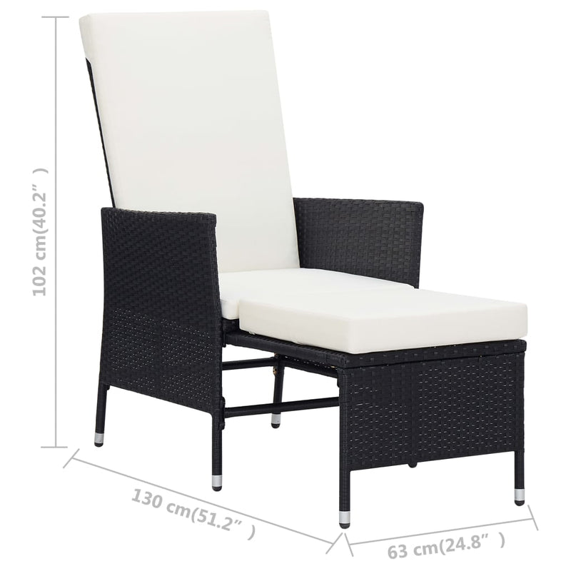 3 Piece Garden Lounge Set with Cushions Poly Rattan Black Payday Deals