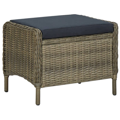 3 Piece Garden Lounge Set with Cushions Poly Rattan Brown Payday Deals