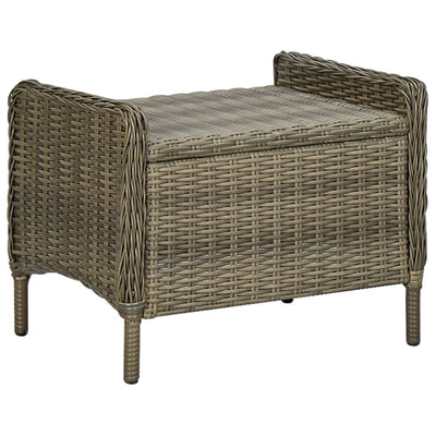 3 Piece Garden Lounge Set with Cushions Poly Rattan Brown Payday Deals