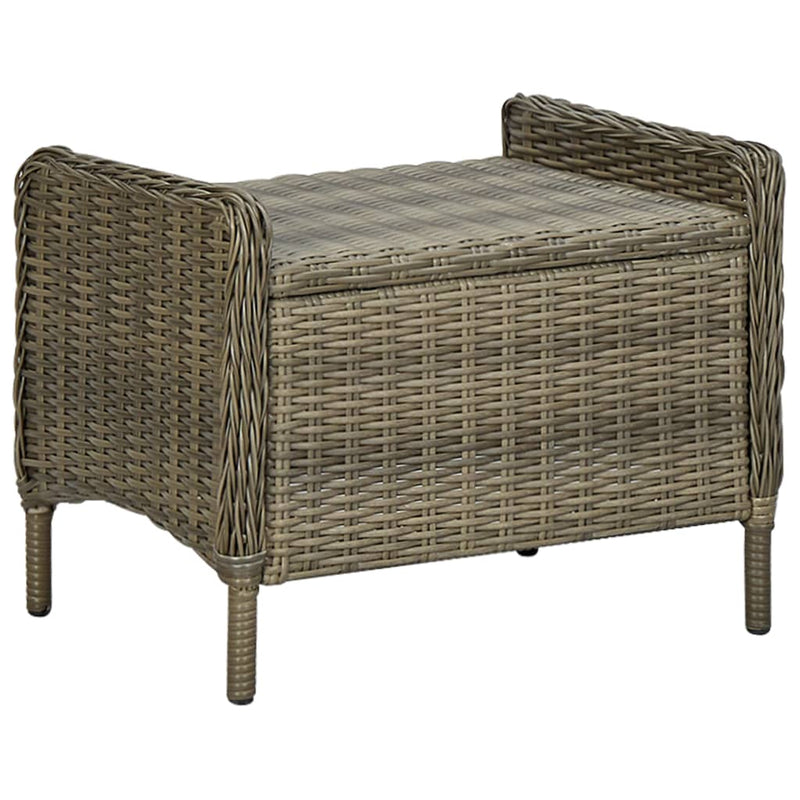 3 Piece Garden Lounge Set with Cushions Poly Rattan Brown Payday Deals