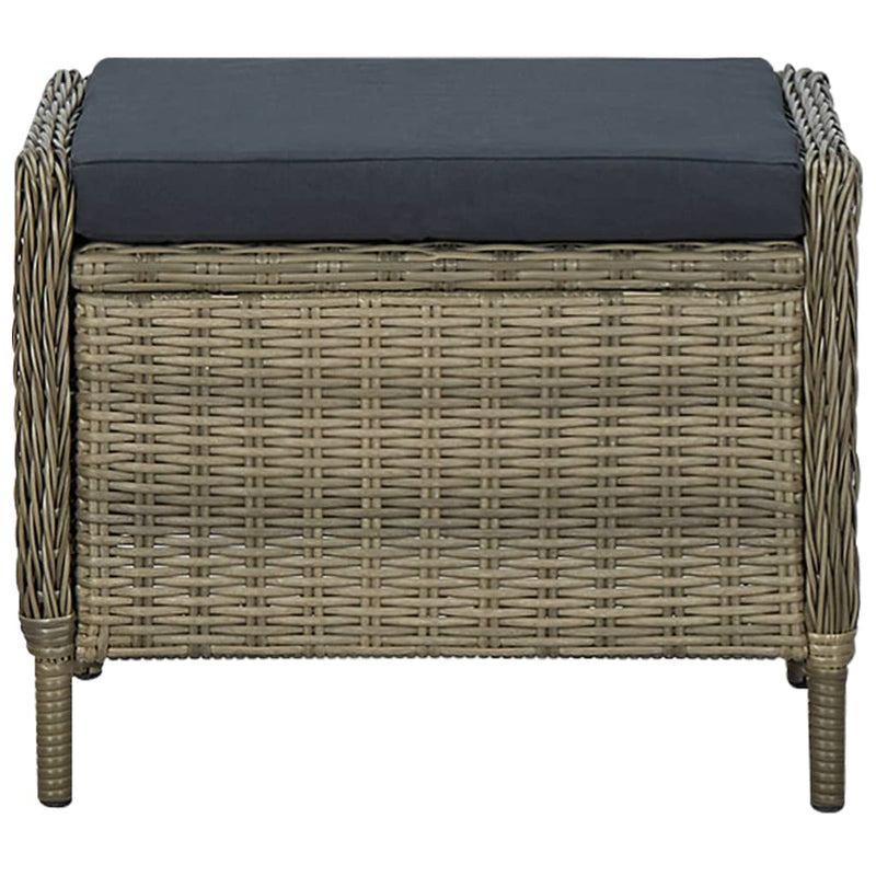 3 Piece Garden Lounge Set with Cushions Poly Rattan Brown Payday Deals