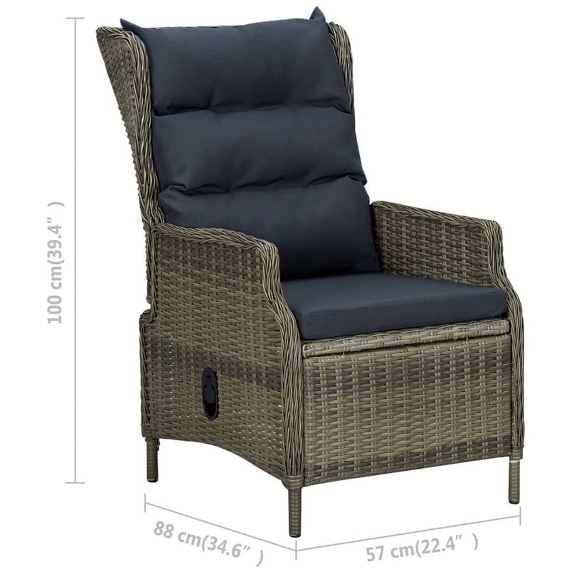3 Piece Garden Lounge Set with Cushions Poly Rattan Brown Payday Deals