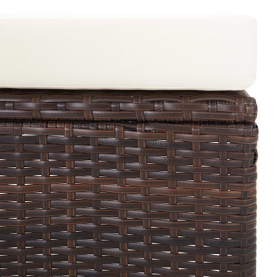 3 Piece Garden Lounge Set with Cushions Poly Rattan Brown Payday Deals