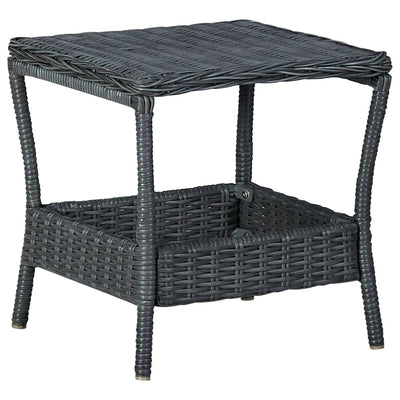 3 Piece Garden Lounge Set with Cushions Poly Rattan Dark Grey Payday Deals