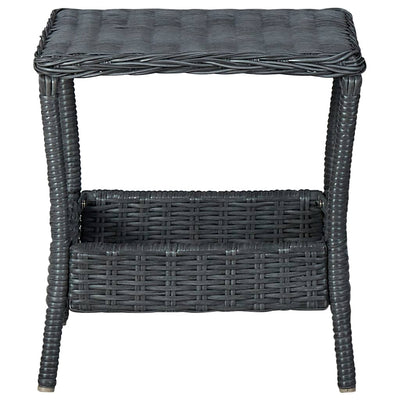 3 Piece Garden Lounge Set with Cushions Poly Rattan Dark Grey Payday Deals