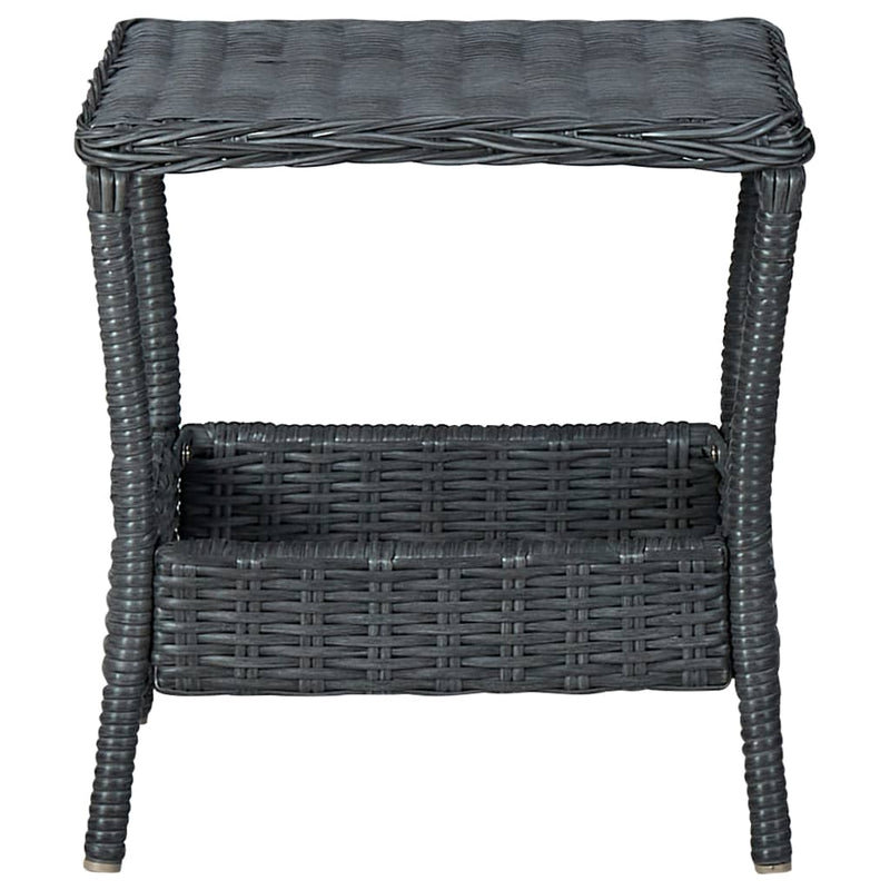 3 Piece Garden Lounge Set with Cushions Poly Rattan Dark Grey Payday Deals