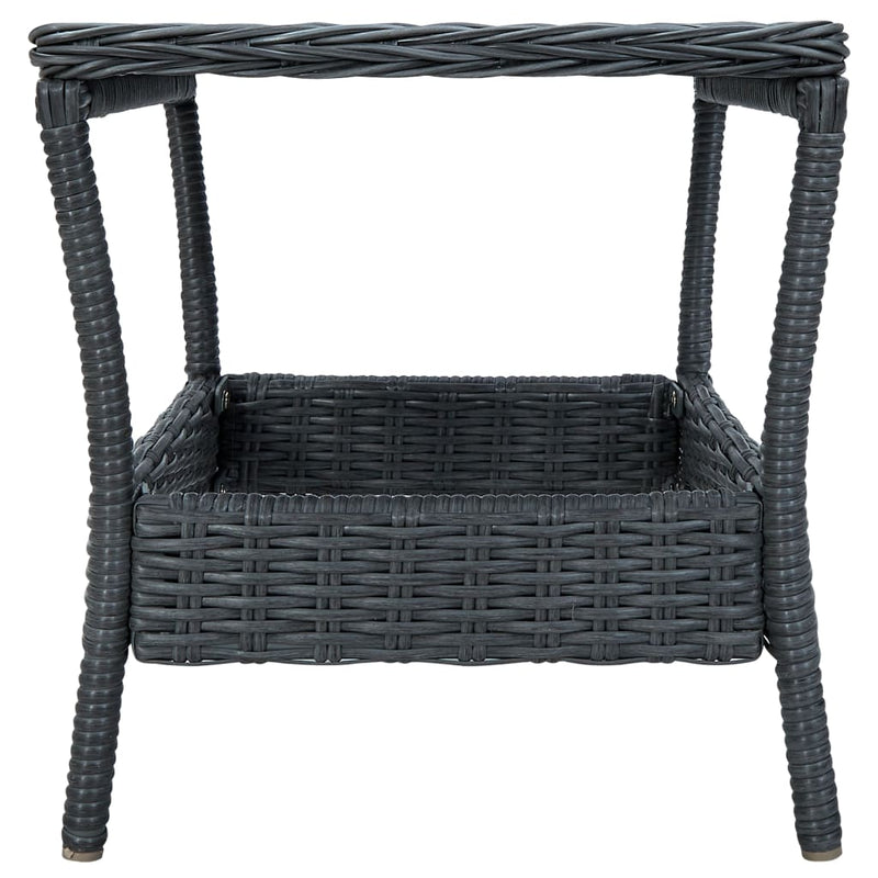 3 Piece Garden Lounge Set with Cushions Poly Rattan Dark Grey Payday Deals