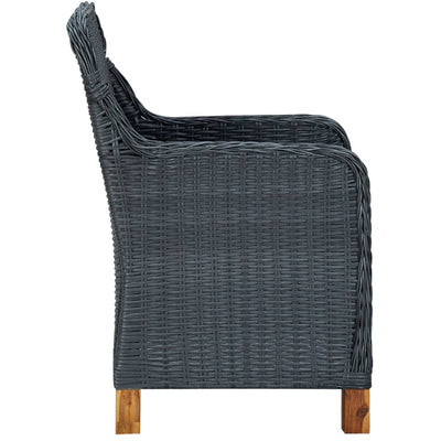 3 Piece Garden Lounge Set with Cushions Poly Rattan Dark Grey Payday Deals
