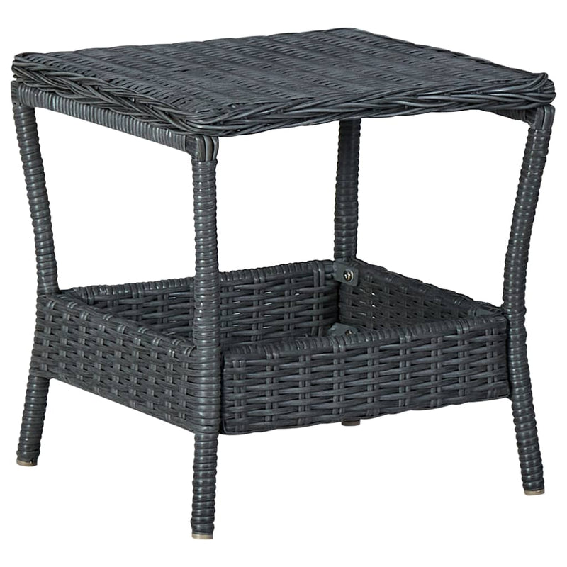 3 Piece Garden Lounge Set with Cushions Poly Rattan Dark Grey Payday Deals
