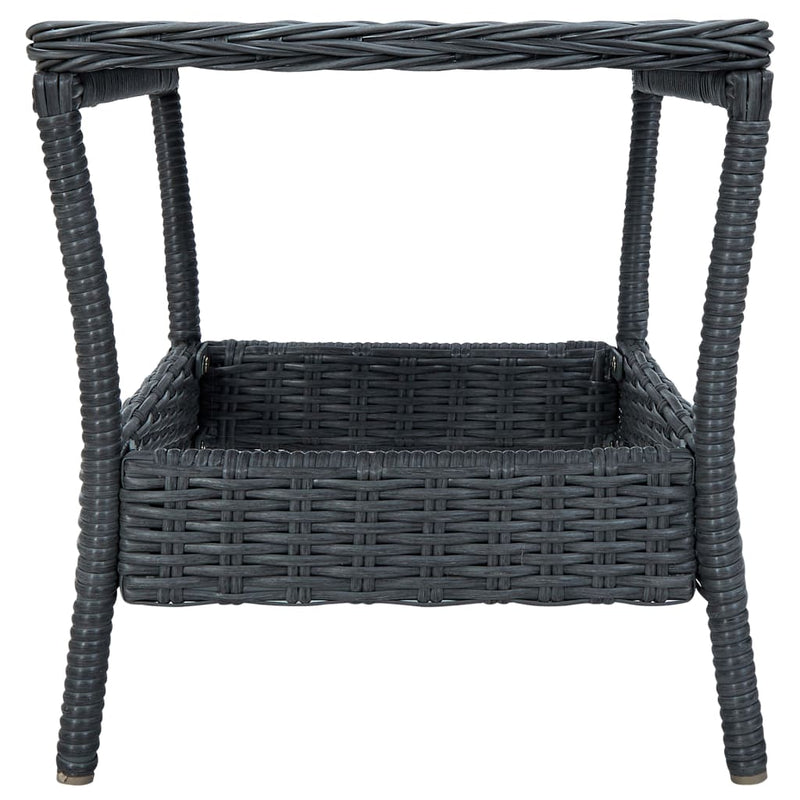 3 Piece Garden Lounge Set with Cushions Poly Rattan Dark Grey Payday Deals