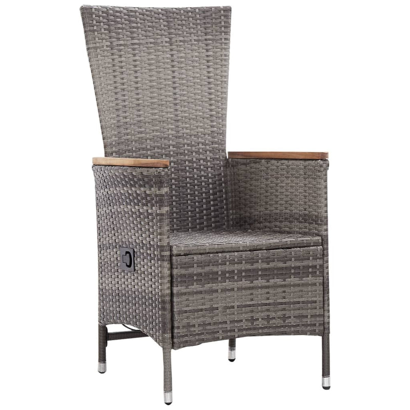 3 Piece Garden Lounge Set with Cushions Poly Rattan Grey Payday Deals
