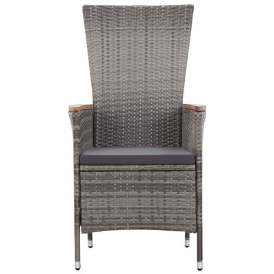 3 Piece Garden Lounge Set with Cushions Poly Rattan Grey Payday Deals