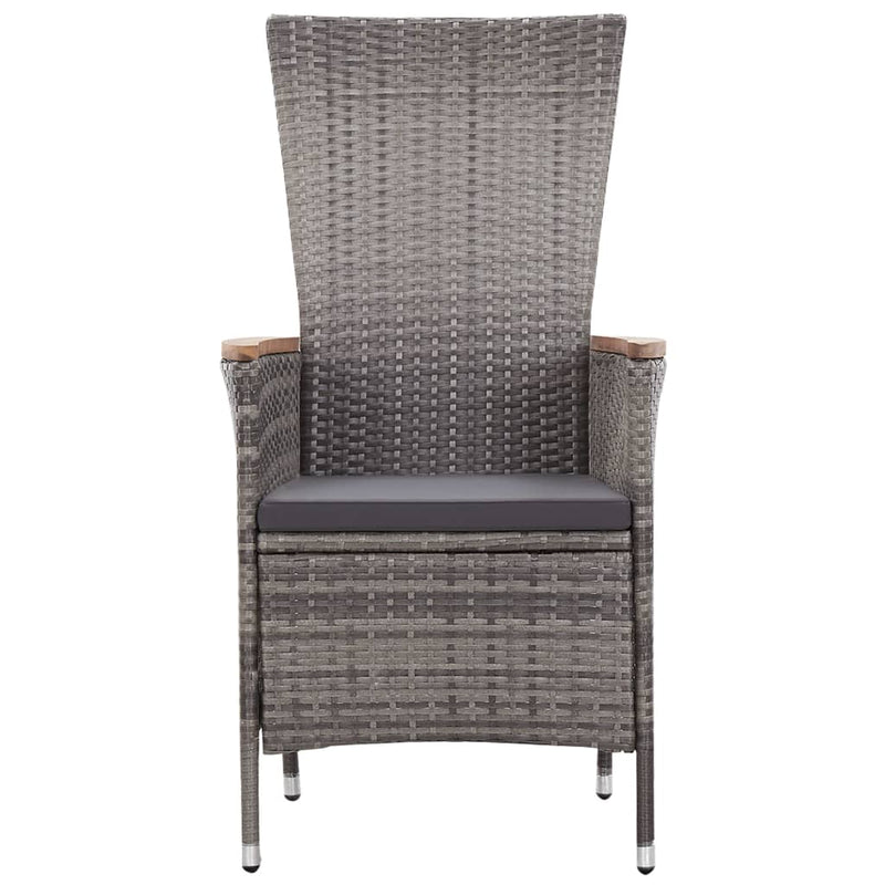 3 Piece Garden Lounge Set with Cushions Poly Rattan Grey Payday Deals