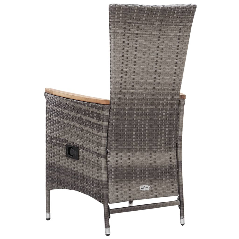 3 Piece Garden Lounge Set with Cushions Poly Rattan Grey Payday Deals