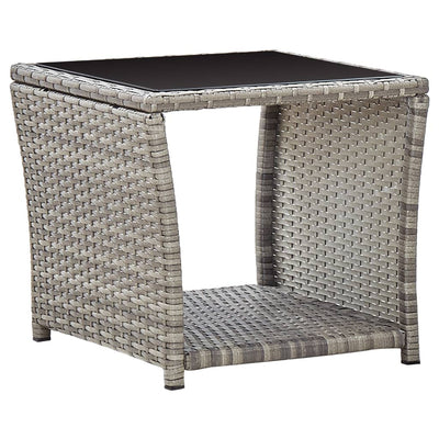 3 Piece Garden Lounge Set with Cushions Poly Rattan Grey Payday Deals