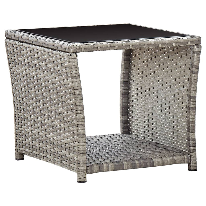 3 Piece Garden Lounge Set with Cushions Poly Rattan Grey Payday Deals