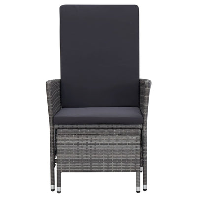 3 Piece Garden Lounge Set with Cushions Poly Rattan Grey Payday Deals