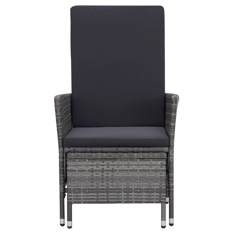 3 Piece Garden Lounge Set with Cushions Poly Rattan Grey Payday Deals