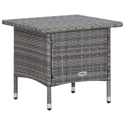 3 Piece Garden Lounge Set with Cushions Poly Rattan Grey Payday Deals