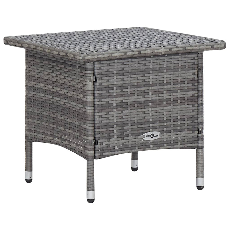 3 Piece Garden Lounge Set with Cushions Poly Rattan Grey Payday Deals
