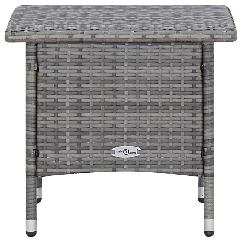 3 Piece Garden Lounge Set with Cushions Poly Rattan Grey Payday Deals