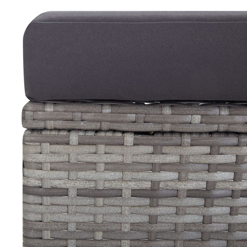 3 Piece Garden Lounge Set with Cushions Poly Rattan Grey Payday Deals