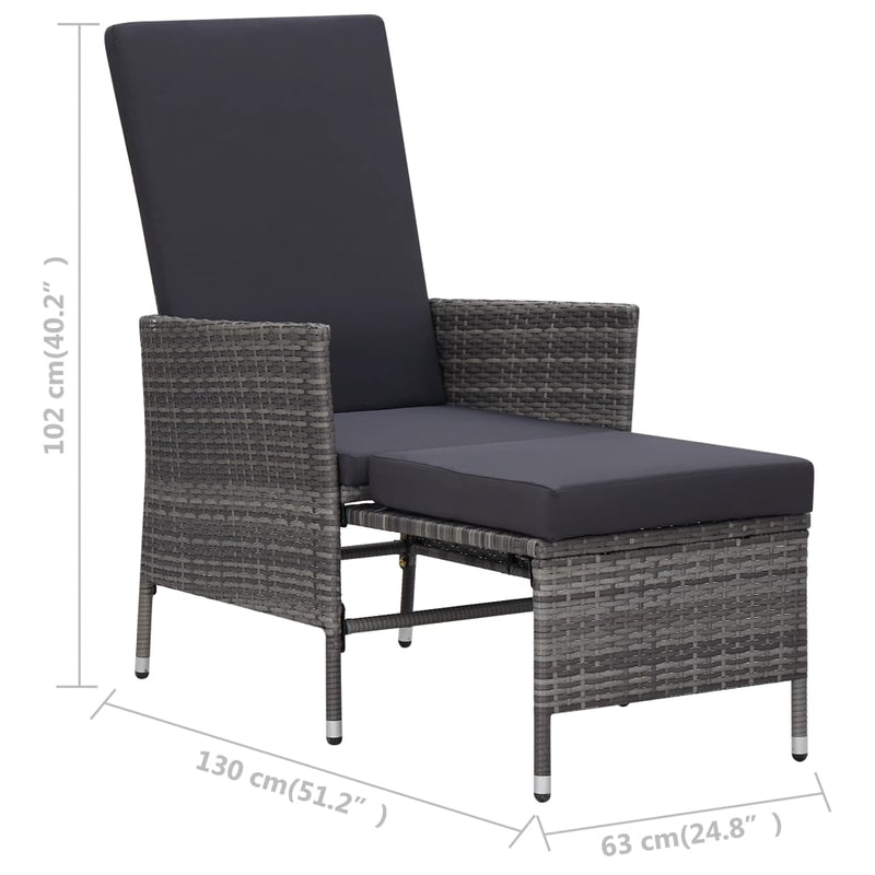 3 Piece Garden Lounge Set with Cushions Poly Rattan Grey Payday Deals