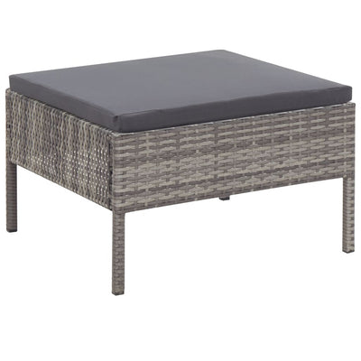 3 Piece Garden Lounge Set with Cushions Poly Rattan Grey Payday Deals