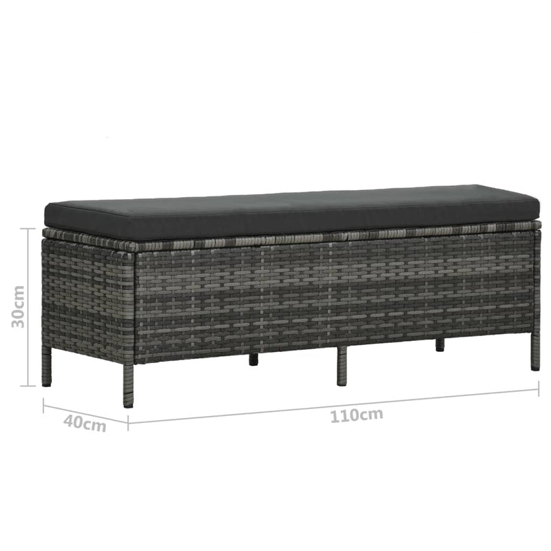 3 Piece Garden Lounge Set with Cushions Poly Rattan Grey Payday Deals