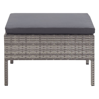 3 Piece Garden Lounge Set with Cushions Poly Rattan Grey Payday Deals