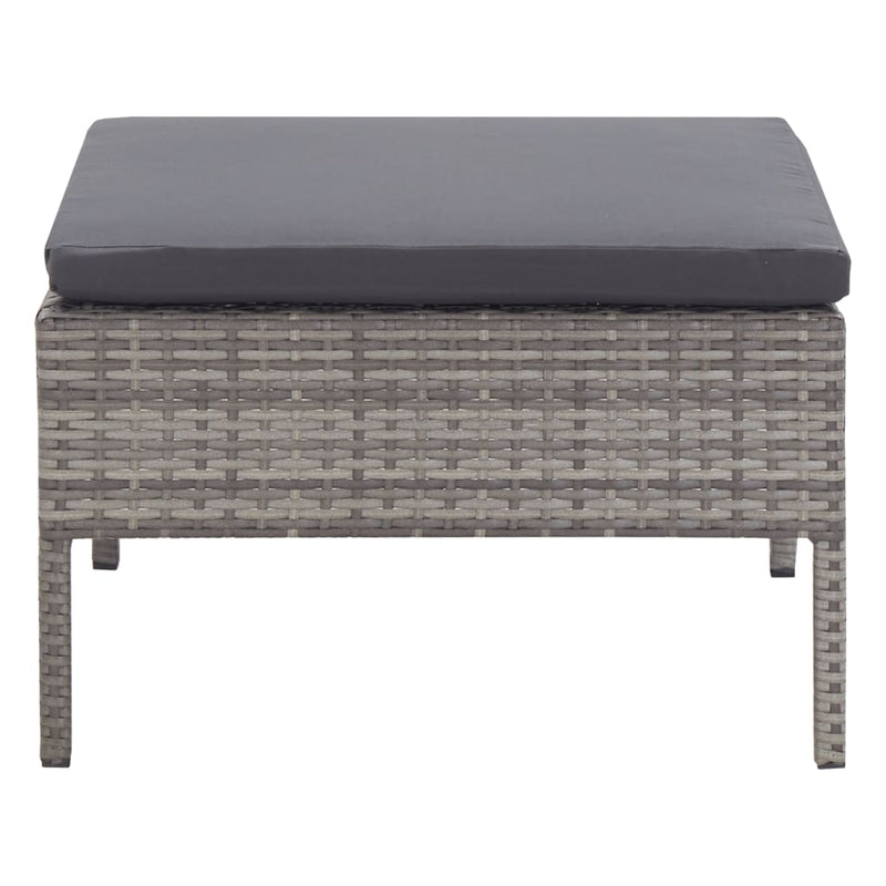 3 Piece Garden Lounge Set with Cushions Poly Rattan Grey Payday Deals