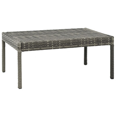 3 Piece Garden Lounge Set with Cushions Poly Rattan Grey Payday Deals